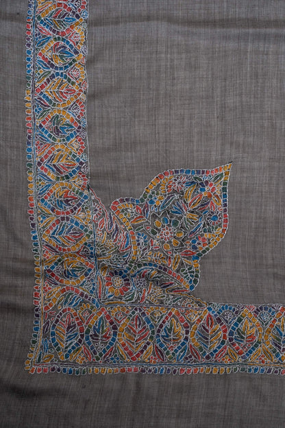 Slate Mosaic Rumal 58 inches — Sozni Hand Embroidered