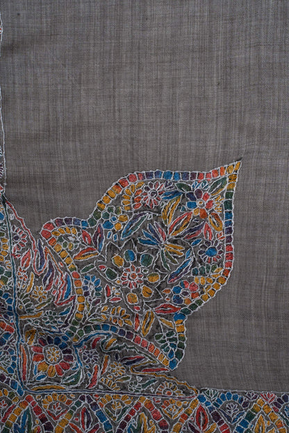 Slate Mosaic Rumal 58 inches — Sozni Hand Embroidered