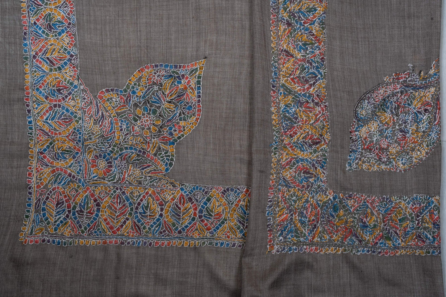 Slate Mosaic Rumal 58 inches — Sozni Hand Embroidered