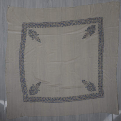 Ivory Sky Rumal 58 inches — Sozni Hand Embroidered