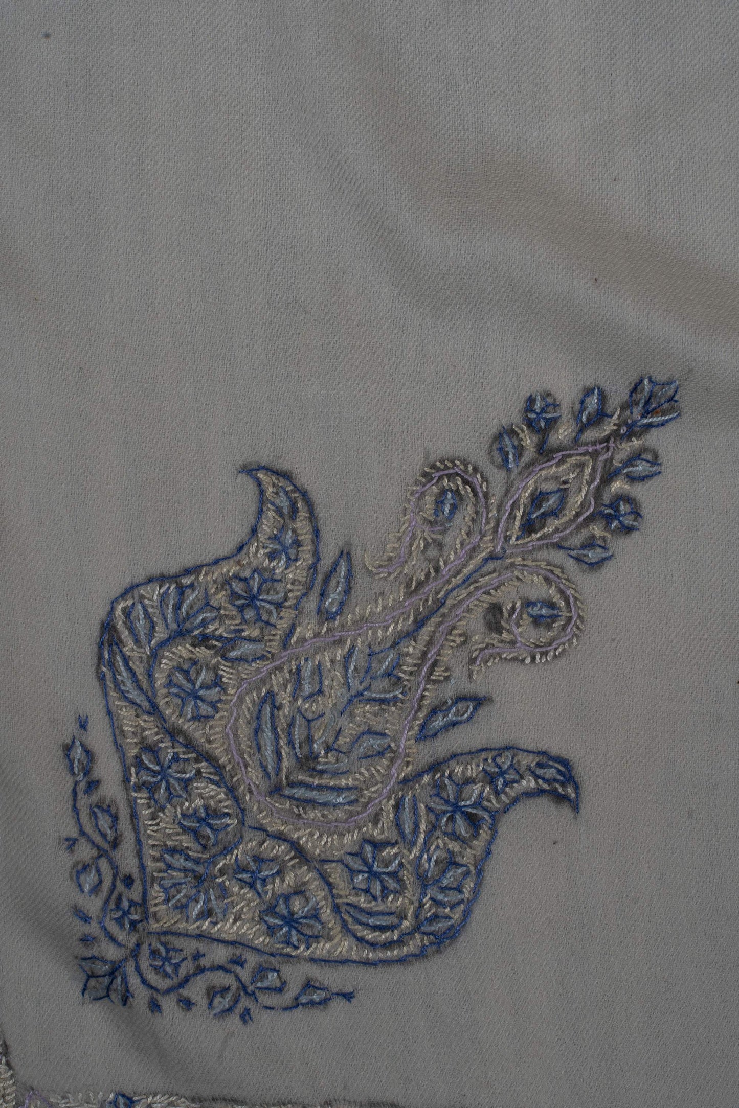 Ivory Sky Rumal 58 inches — Sozni Hand Embroidered