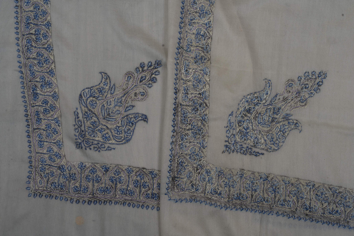Ivory Sky Rumal 58 inches — Sozni Hand Embroidered