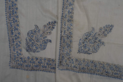 Ivory Sky Rumal 58 inches — Sozni Hand Embroidered
