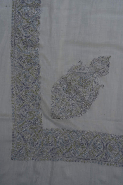 Silver Whisper Rumal 58 inches — Sozni Hand Embroidered