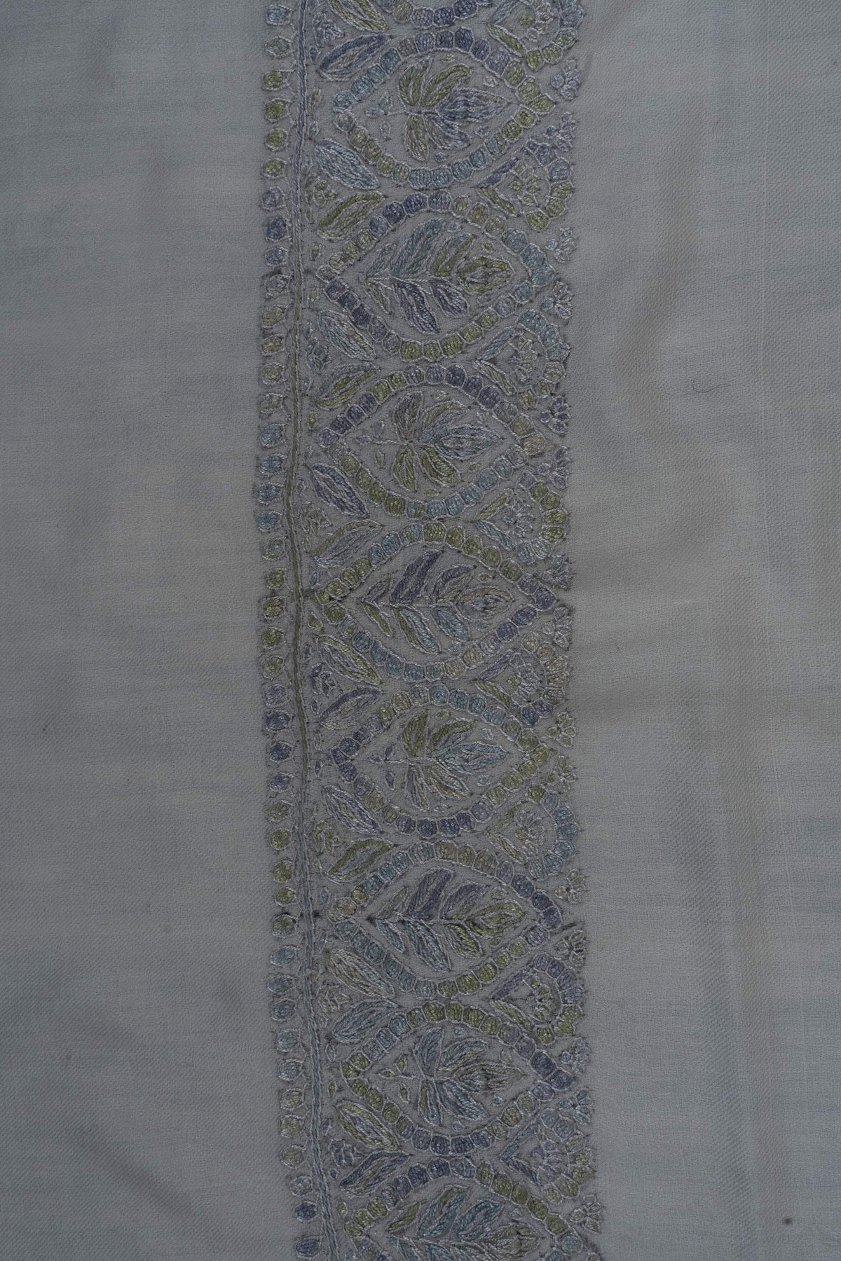 Silver Whisper Rumal 58 inches — Sozni Hand Embroidered