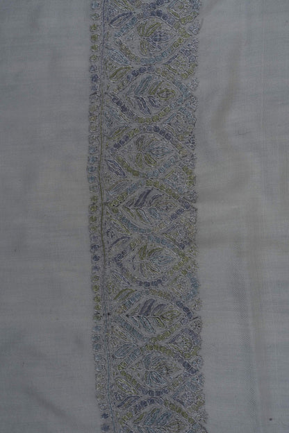 Silver Whisper Rumal 58 inches — Sozni Hand Embroidered