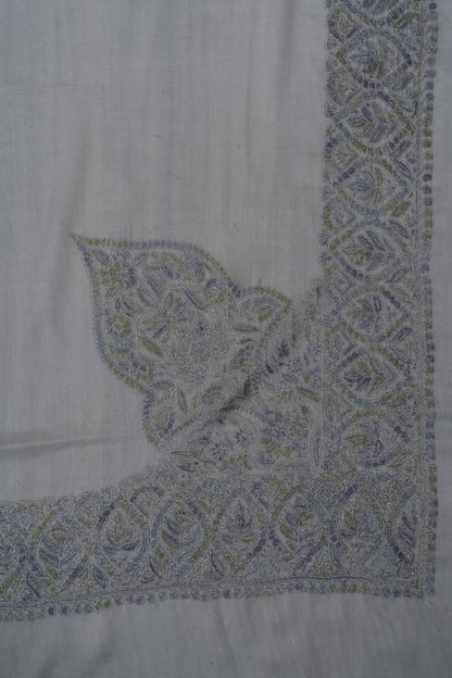 Silver Whisper Rumal 58 inches — Sozni Hand Embroidered