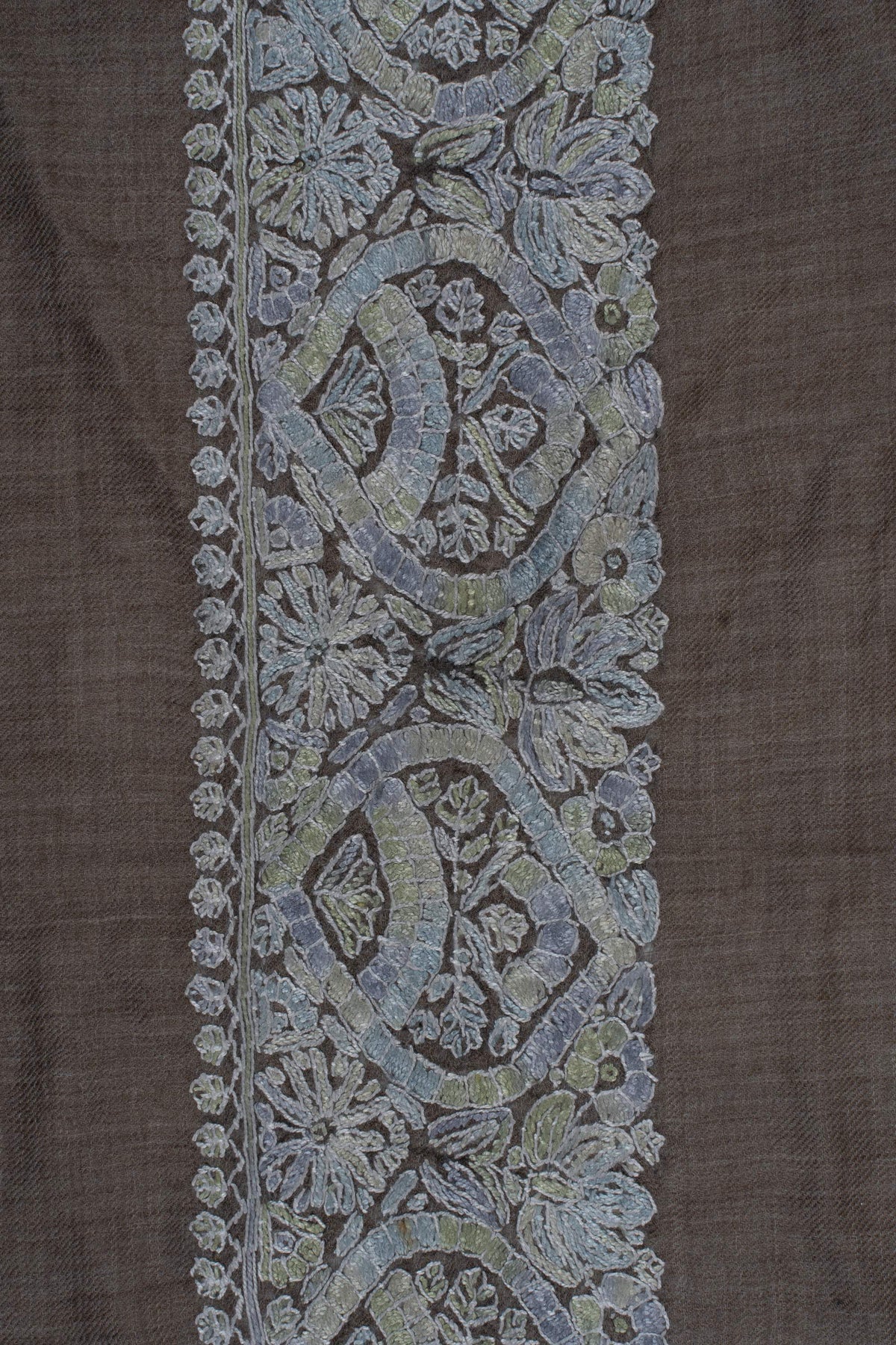 Smoky Taupe Rumal 58 inches — Sozni Hand Embroidered