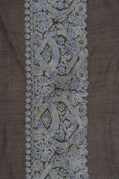 Smoky Taupe Rumal 58 inches — Sozni Hand Embroidered