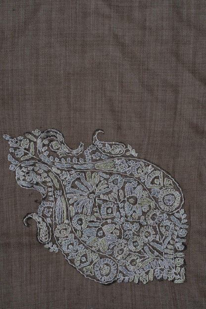 Smoky Taupe Rumal 58 inches — Sozni Hand Embroidered