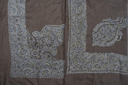 Smoky Taupe Rumal 58 inches — Sozni Hand Embroidered