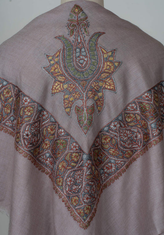 Dusky Rose Rumal 58 inches — Sozni Hand Embroidered