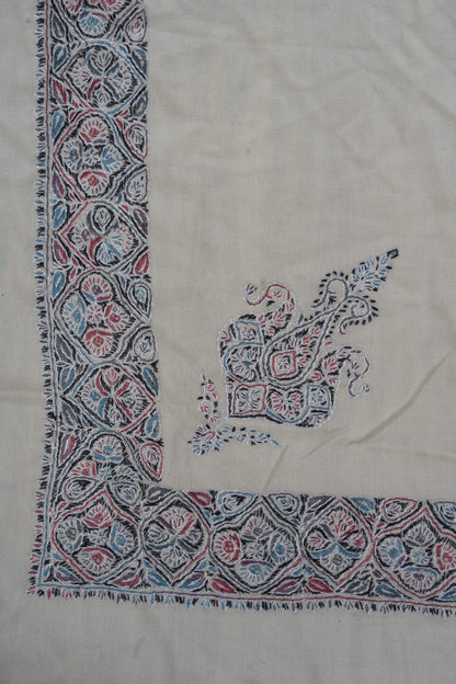 Ivory Petal Rumal 58 inches — Sozni Hand Embroidered