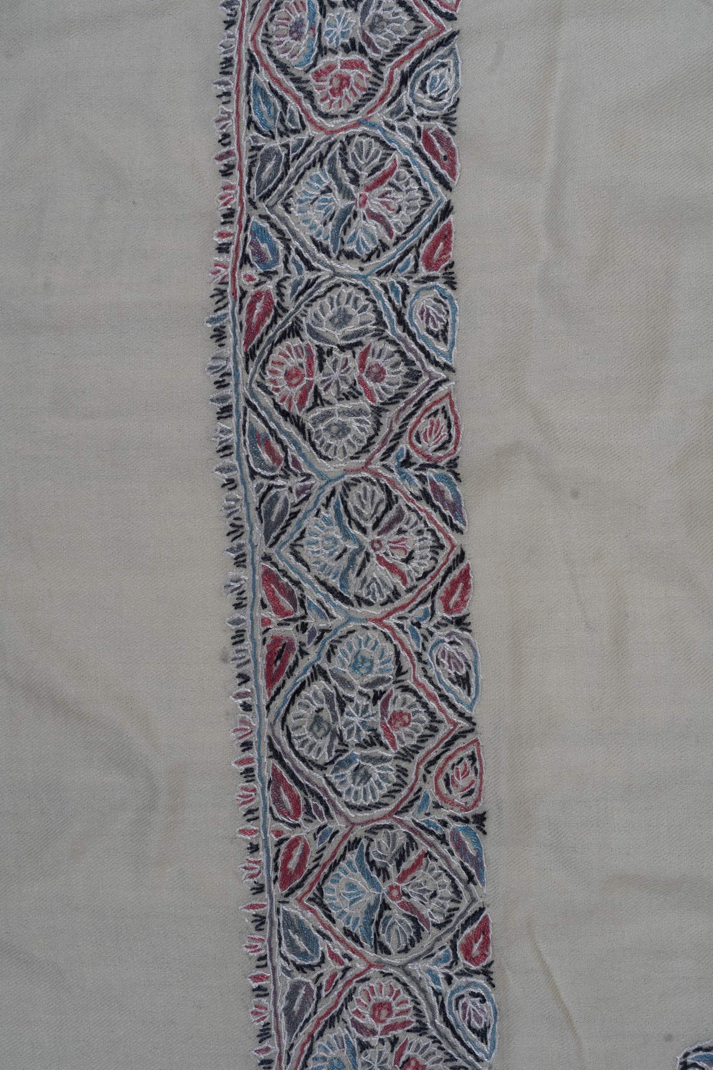 Ivory Petal Rumal 58 inches — Sozni Hand Embroidered