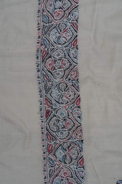 Ivory Petal Rumal 58 inches — Sozni Hand Embroidered