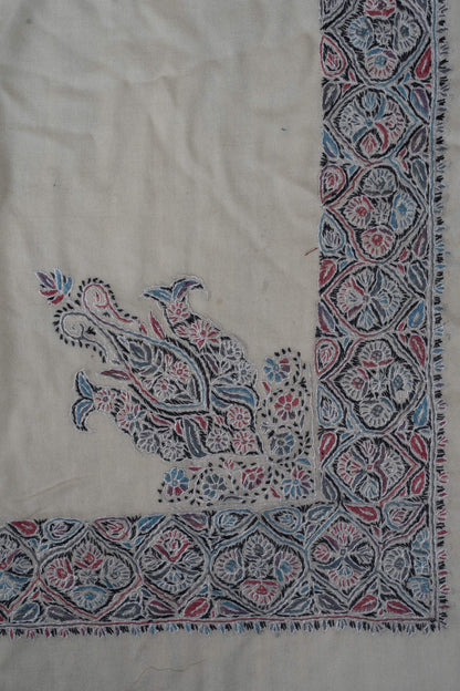Ivory Petal Rumal 58 inches — Sozni Hand Embroidered
