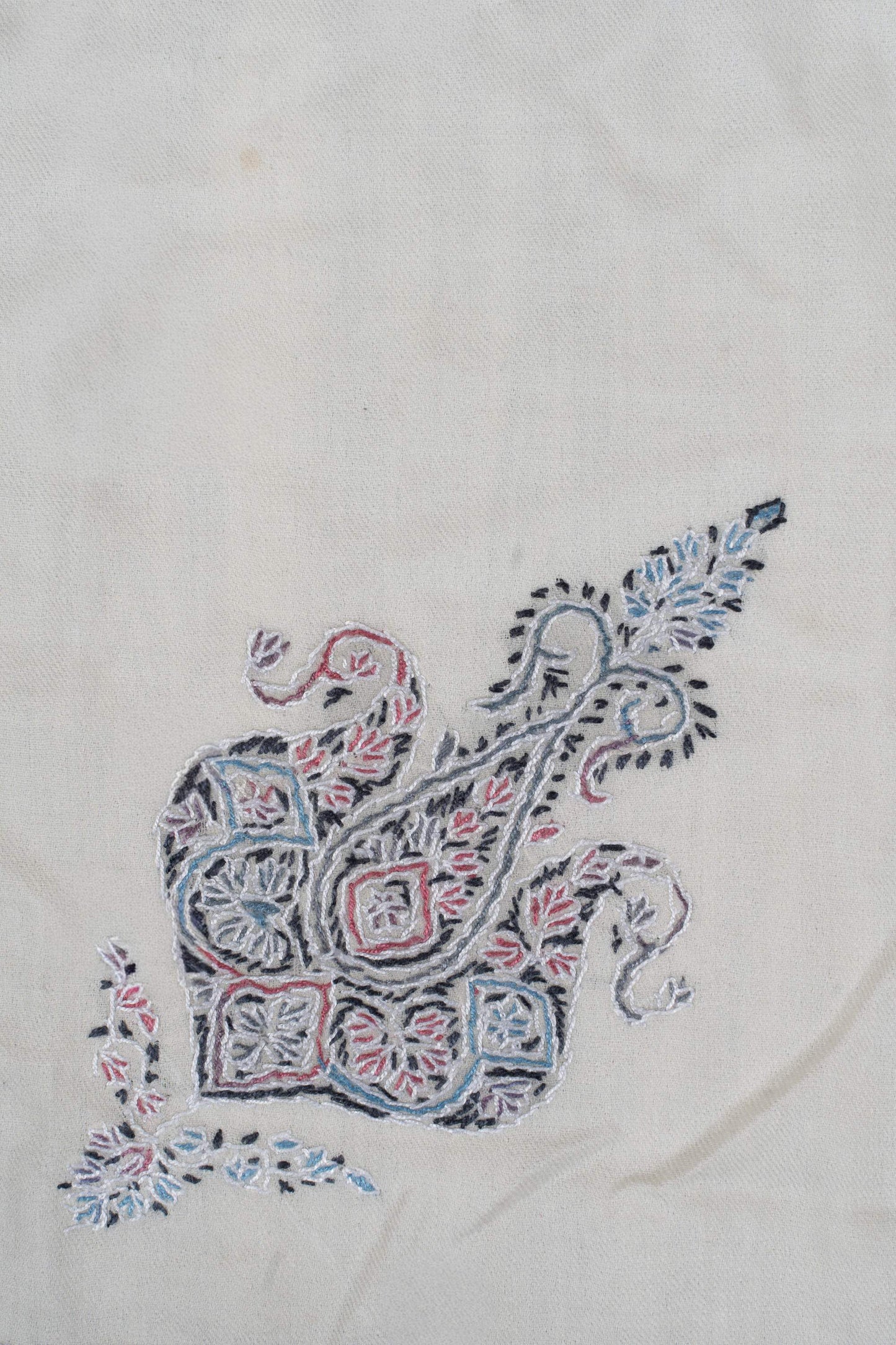 Ivory Petal Rumal 58 inches — Sozni Hand Embroidered