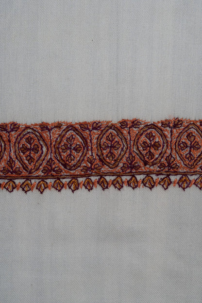 Ivory Cinnamon Rumal — Sozni Hand Embroidered