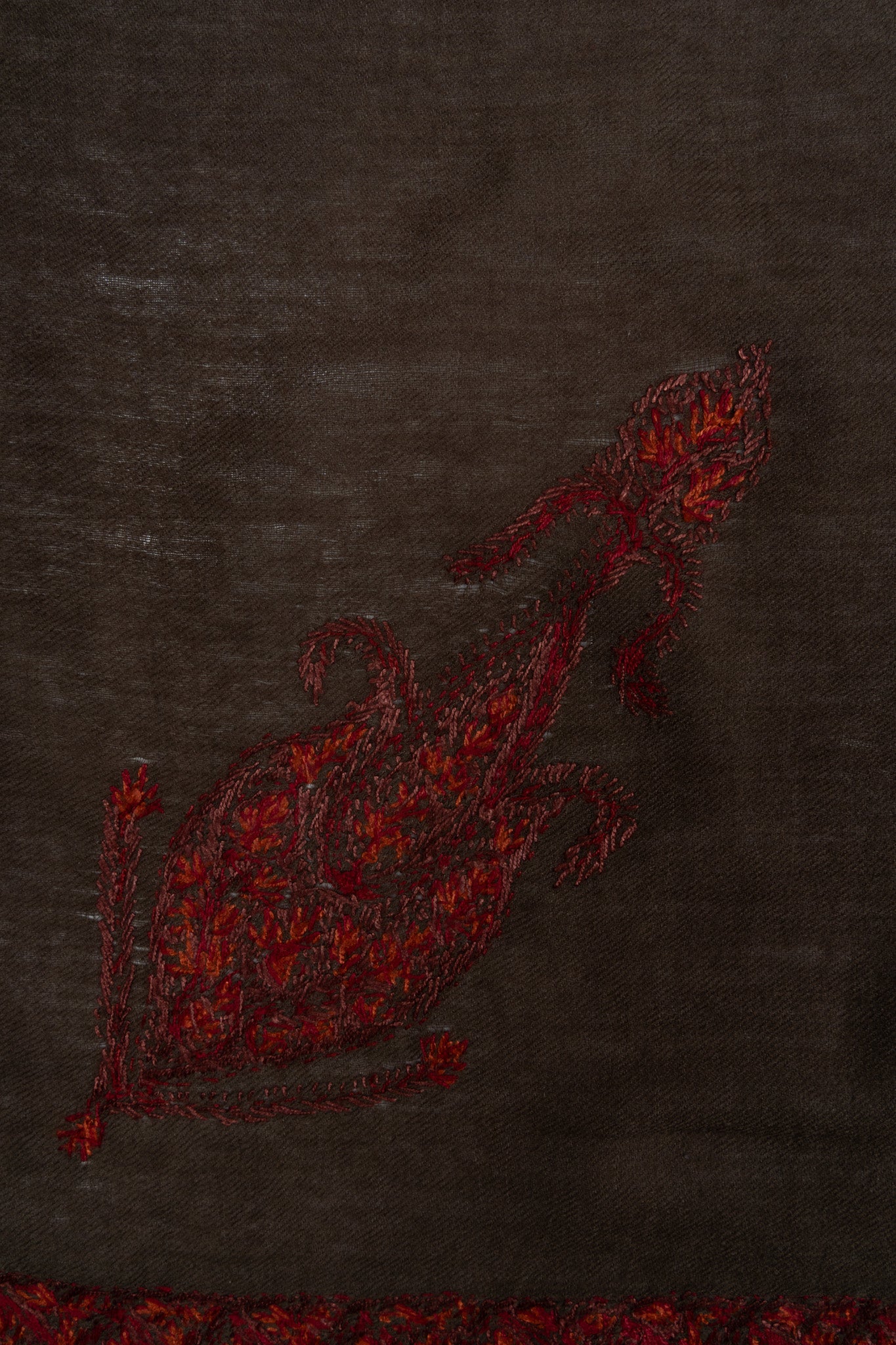 Ruby Mocha Rumal — Sozni Hand Embroidered