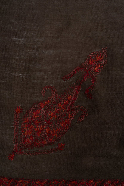 Ruby Mocha Rumal — Sozni Hand Embroidered