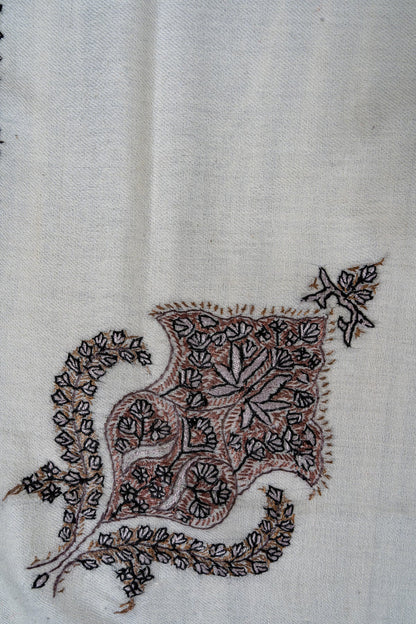 Walnut Crest Rumal — 58" Sozni Hand Embroidered
