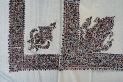 Walnut Crest Rumal — 58" Sozni Hand Embroidered