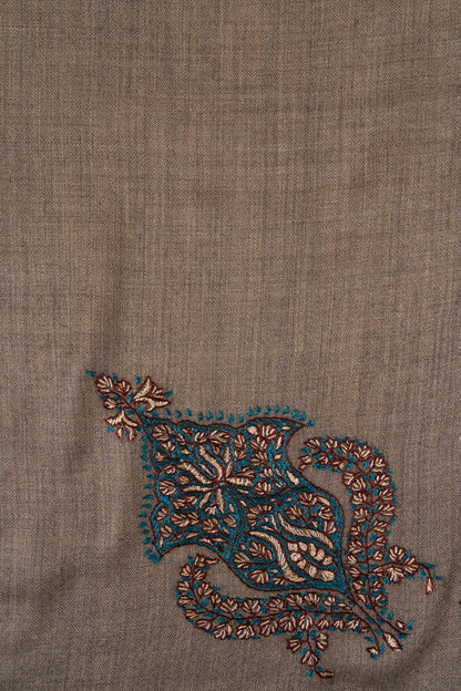 Teal Hearth Rumal — 58" Sozni Hand Embroidered
