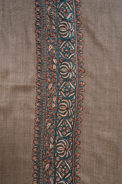 Teal Hearth Rumal — 58" Sozni Hand Embroidered