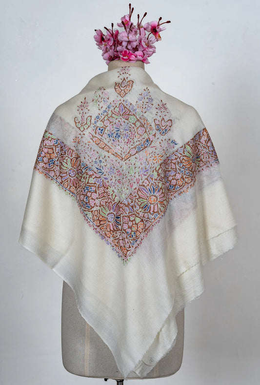Meadow Prism Rumal — 58" Sozni Hand Embroidered
