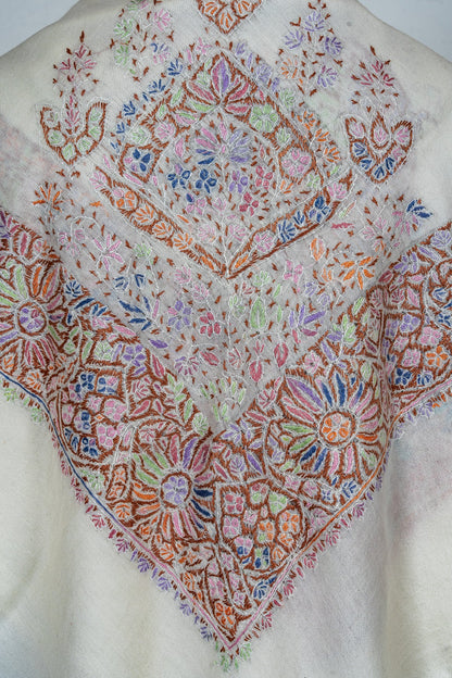 Meadow Prism Rumal — 58" Sozni Hand Embroidered