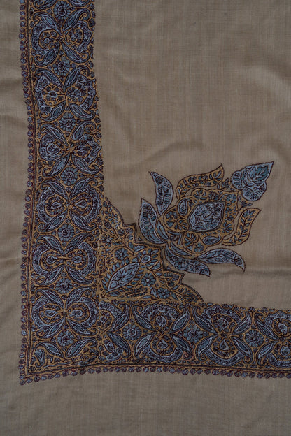 Rose Mosaic Rumal — 58" Sozni Hand Embroidered