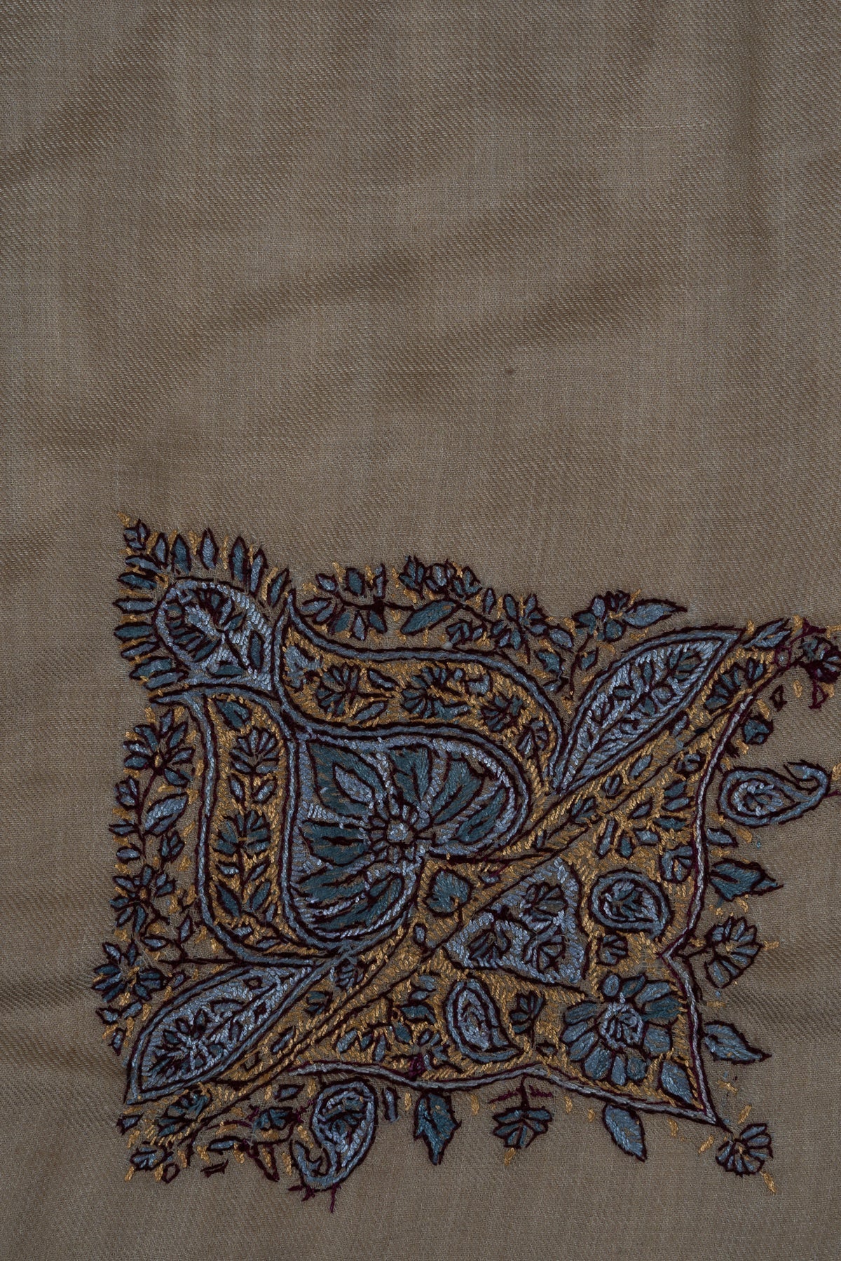 Rose Mosaic Rumal — 58" Sozni Hand Embroidered