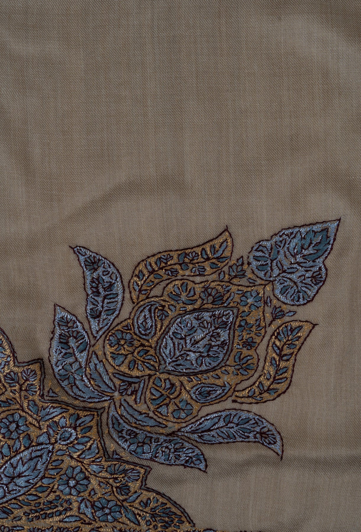 Rose Mosaic Rumal — 58" Sozni Hand Embroidered