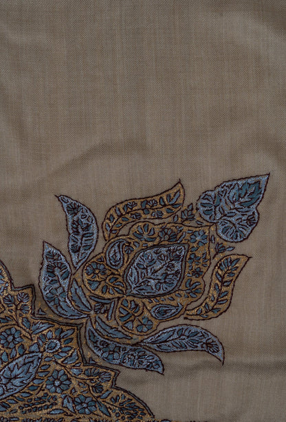Rose Mosaic Rumal — 58" Sozni Hand Embroidered