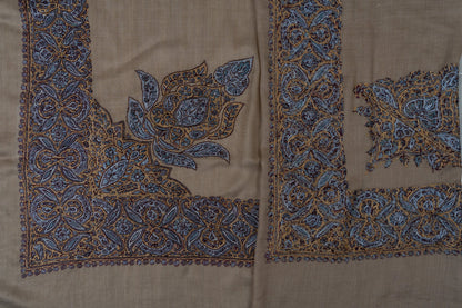 Rose Mosaic Rumal — 58" Sozni Hand Embroidered