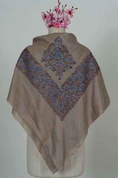 Rose Mosaic Rumal — 58" Sozni Hand Embroidered