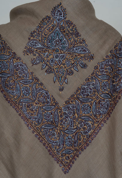 Rose Mosaic Rumal — 58" Sozni Hand Embroidered