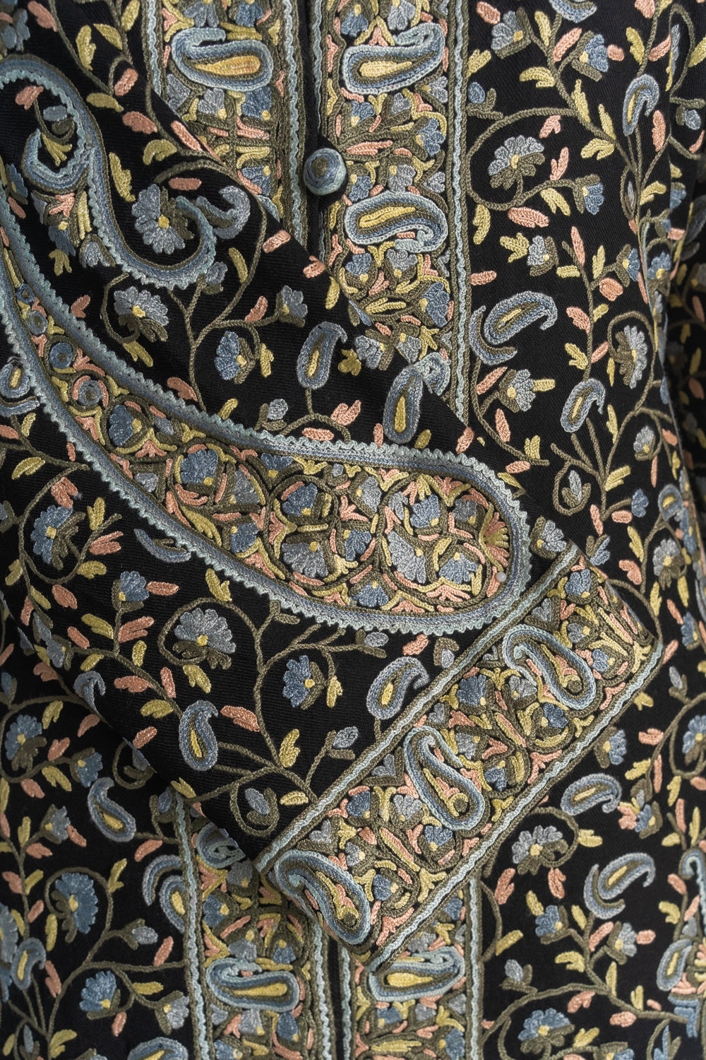 Siyah Gulzar: Kashmiri Hand-Aari Tapestry Jacket