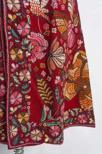 Handcrafted Floral Carnival Kashmiri Aari Embroidery Long Jacket