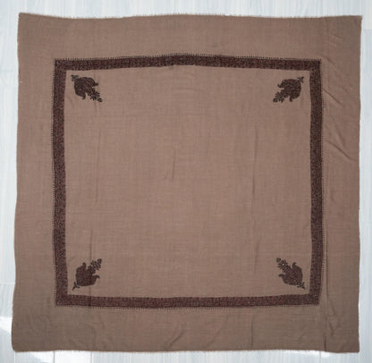 Mink Shadow Rumal — Sozni Hand Embroidered