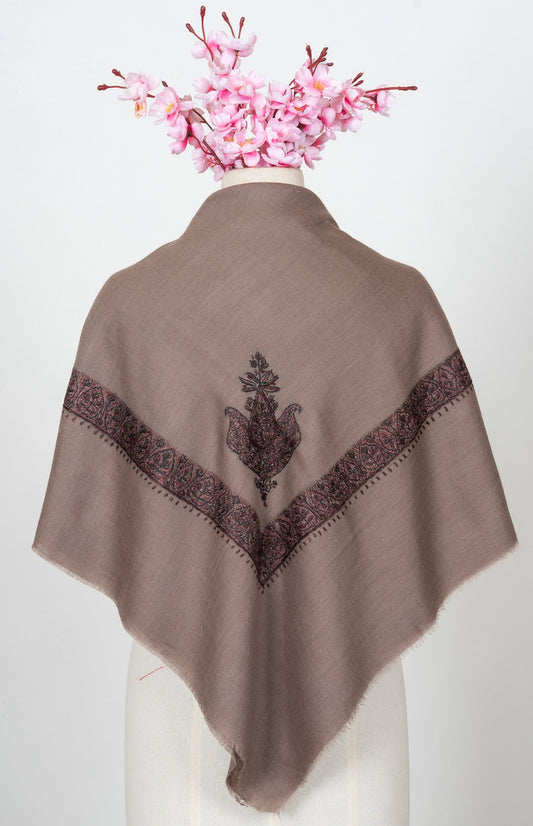 Mink Shadow Rumal — Sozni Hand Embroidered
