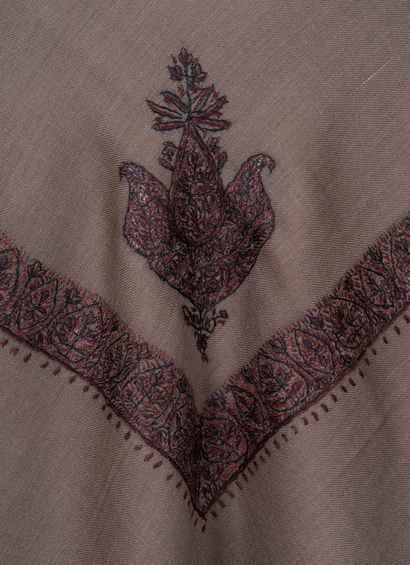 Mink Shadow Rumal — Sozni Hand Embroidered