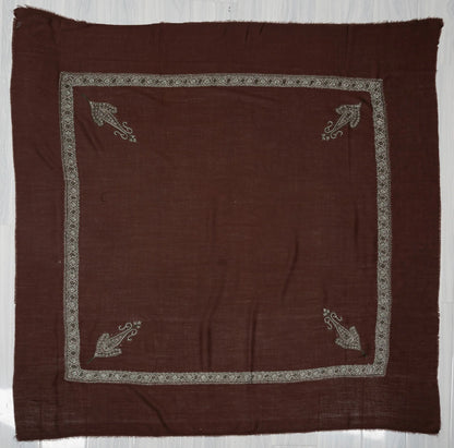 Chestnut Veil Rumal — Sozni Hand Embroidered