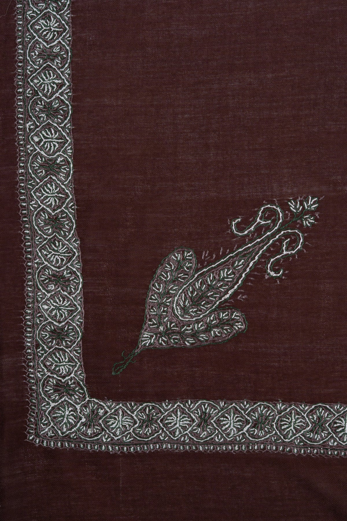 Chestnut Veil Rumal — Sozni Hand Embroidered