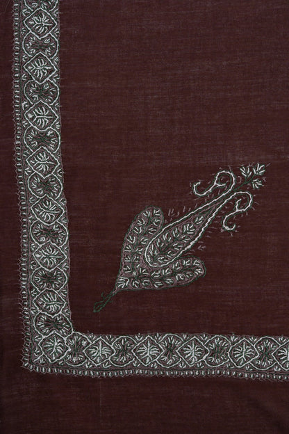 Chestnut Veil Rumal — Sozni Hand Embroidered