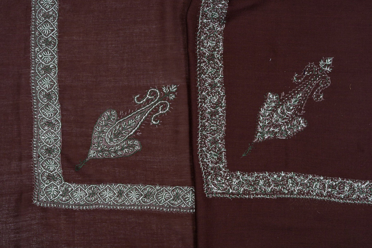 Chestnut Veil Rumal — Sozni Hand Embroidered