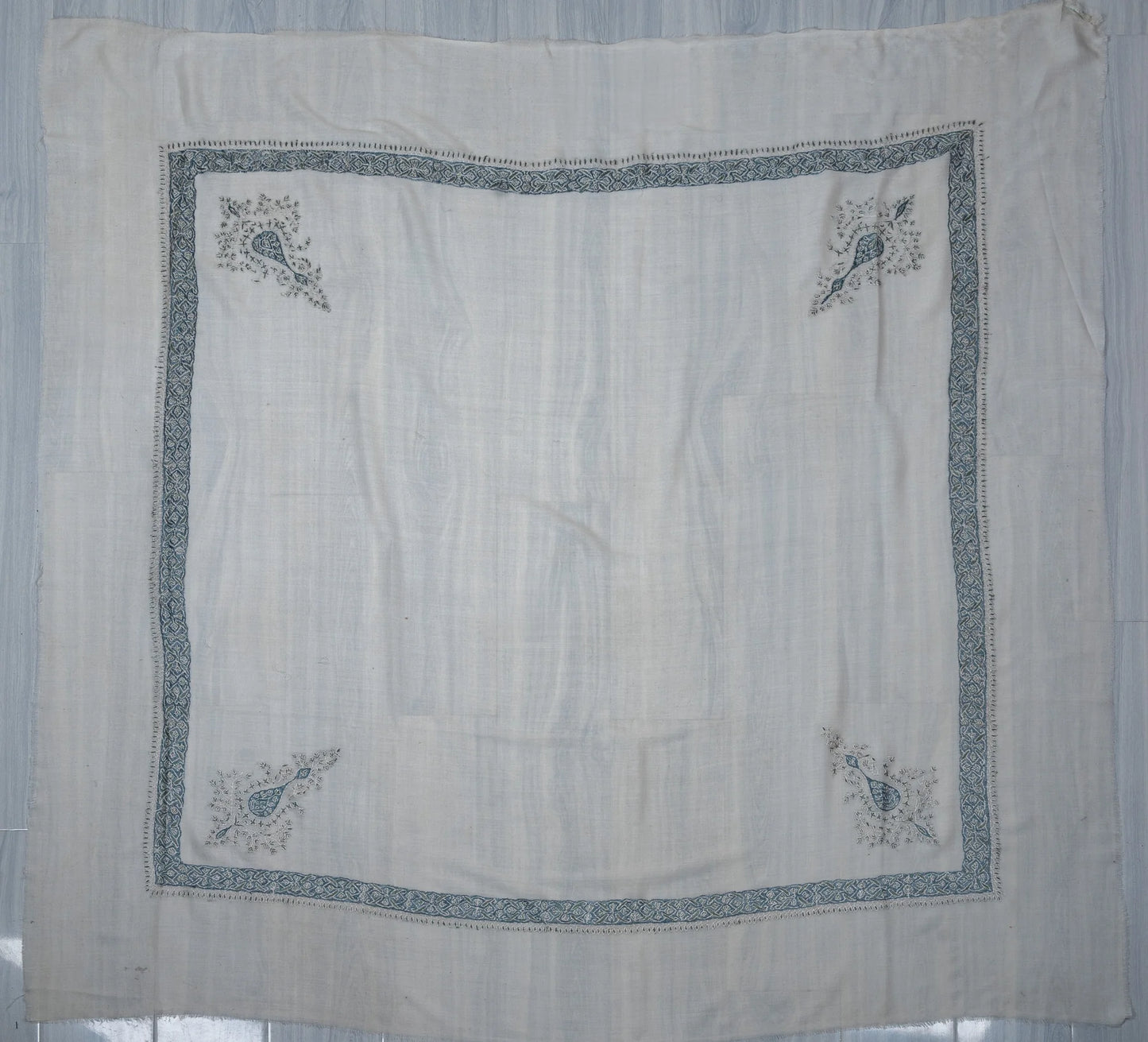 Azure Whisper Rumal — Sozni Hand Embroidered