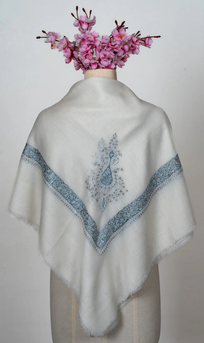 Azure Whisper Rumal — Sozni Hand Embroidered