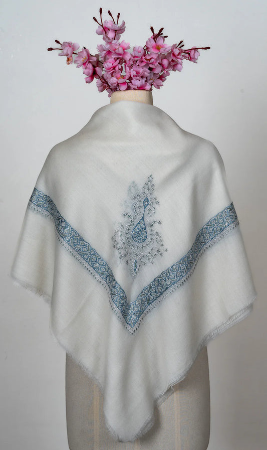 Azure Whisper Rumal — Sozni Hand Embroidered