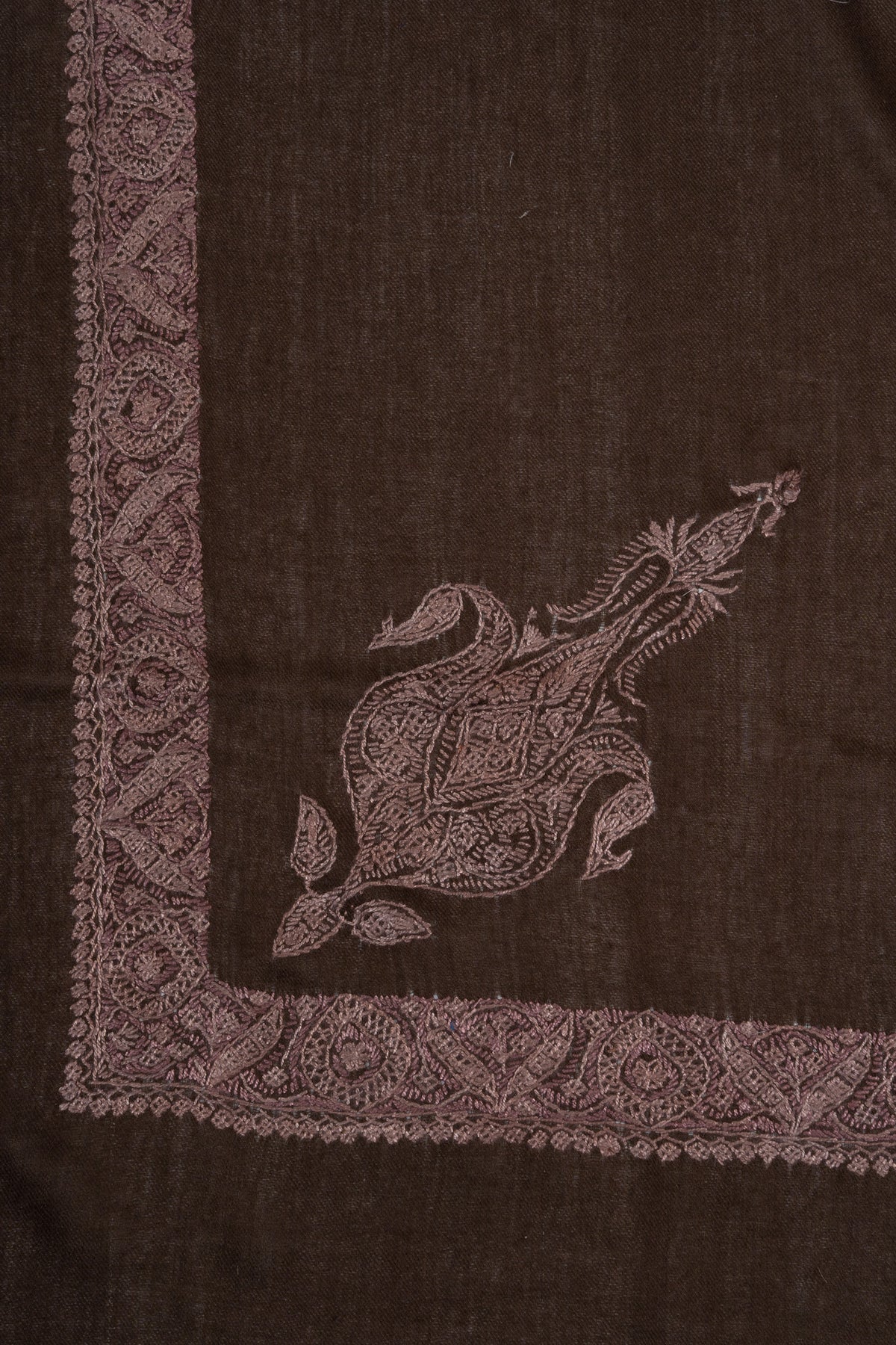 Cocoa Drift Rumal — Sozni Hand Embroidered